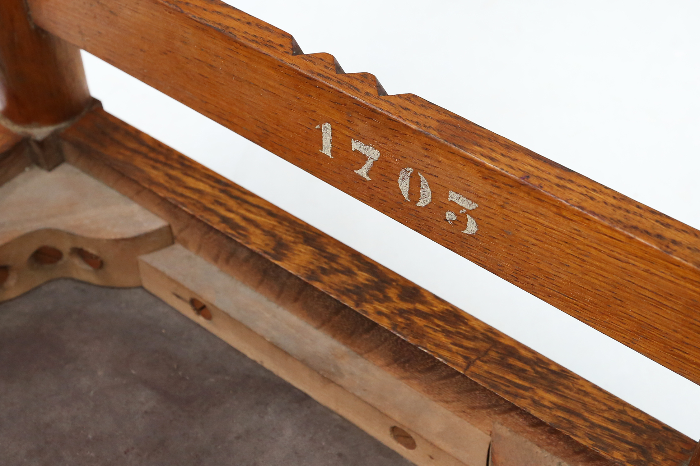 Art Deco wooden stool with leather top, Belgium ca. 1920thumbnail